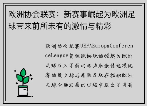 欧洲协会联赛：新赛事崛起为欧洲足球带来前所未有的激情与精彩